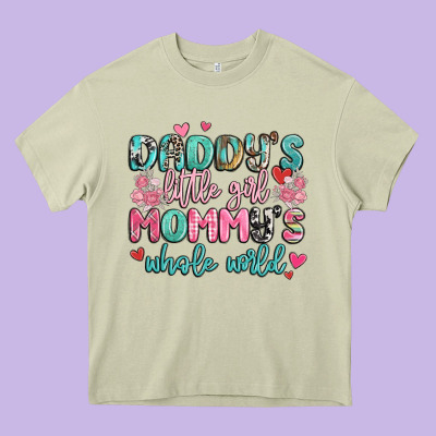Daddy's Little Girl Mommy's Whole World Heavy Core Tee Designed By Maliassmallbusiness