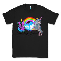 Black peace love unicorn Classic Tee - LillyAllenDesigns