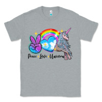 Heather Grey peace love unicorn Classic Tee - LillyAllenDesigns
