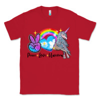 Red peace love unicorn Classic Tee - LillyAllenDesigns