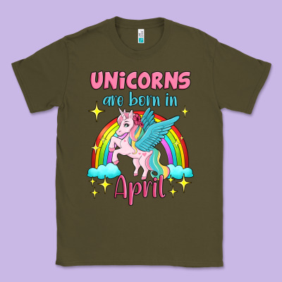 Unicorns Are Born In April Classic Tee Designed By Jasminsmagicworld