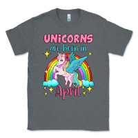 Charcoal Heather unicorns are born in april Classic Tee - Jasminsmagicworld