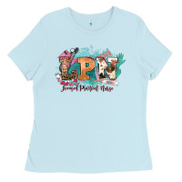Baby Blue lpn licensed practical nurse western Ladies Tee - NancyCooperArtShop