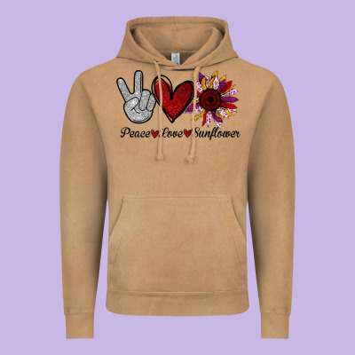 Peace Love Sunflower Vintage Hoodie Designed By Bettercallsaul