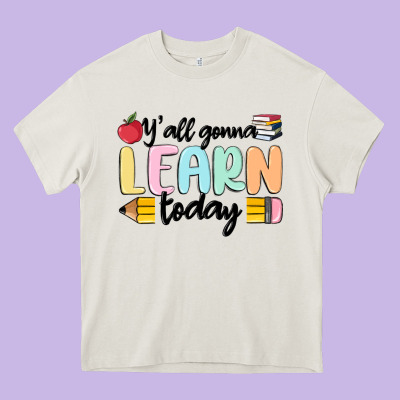 Y'all Gonna Learn Today Heavy Core Tee Designed By Maliassmallbusiness