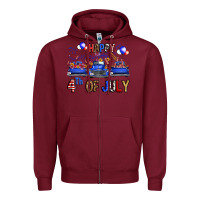 Burgundy Western Truck Hello Fourth Of July America Zipper Hoodie - FaDigitalArtStudio