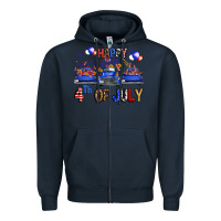 Navy Western Truck Hello Fourth Of July America Zipper Hoodie - FaDigitalArtStudio