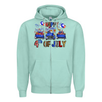 Seafoam Western Truck Hello Fourth Of July America Zipper Hoodie - FaDigitalArtStudio