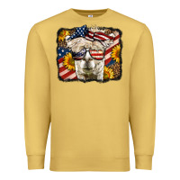 Antique Gold Western 4th Of July Lama Background Premium Sweatshirt - LillyAllenDesigns