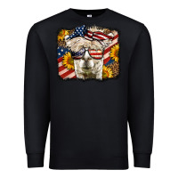 Black Western 4th Of July Lama Background Premium Sweatshirt - LillyAllenDesigns