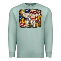 Seafoam Western 4th Of July Lama Background Premium Sweatshirt - LillyAllenDesigns