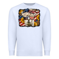White Western 4th Of July Lama Background Premium Sweatshirt - LillyAllenDesigns