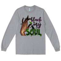 Heather Grey Black my soul Long Sleeve Tee - NancyCooperArtShop