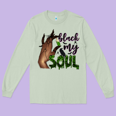 Black My Soul Long Sleeve Tee Designed By Nancycooperartshop