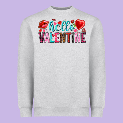 Hello Valentine Heavyweight Sweatshirt Designed By Howdyjamesfarm