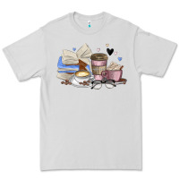 Dove Grey coffee and books Premium Tee - MaliasSmallBusiness