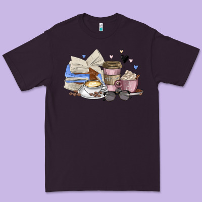 Coffee And Books Premium Tee Designed By Maliassmallbusiness