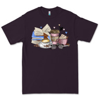 Plum coffee and books Premium Tee - MaliasSmallBusiness