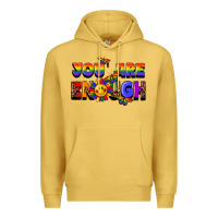 Antique Gold you are enough Premium Hoodie - FaDigitalArtStudio