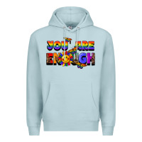 Blue Mist you are enough Premium Hoodie - FaDigitalArtStudio