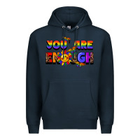 Navy you are enough Premium Hoodie - FaDigitalArtStudio