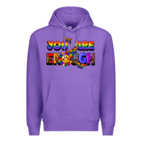 Purple you are enough Premium Hoodie - FaDigitalArtStudio