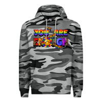 Slate Camo you are enough Premium Hoodie - FaDigitalArtStudio