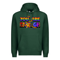 Sports Green you are enough Premium Hoodie - FaDigitalArtStudio