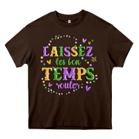 Chocolate Brown laissez les bon temps rouler Heavy Core Tee - MaliasSmallBusiness