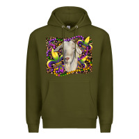 Army Green mardi gras goat fleur de lis Premium Hoodie - RanaPortraitStore