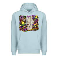 Blue Mist mardi gras goat fleur de lis Premium Hoodie - RanaPortraitStore