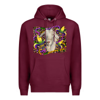 Burgundy mardi gras goat fleur de lis Premium Hoodie - RanaPortraitStore
