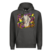 Charcoal Heather mardi gras goat fleur de lis Premium Hoodie - RanaPortraitStore
