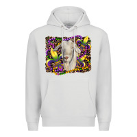 Dove Grey mardi gras goat fleur de lis Premium Hoodie - RanaPortraitStore