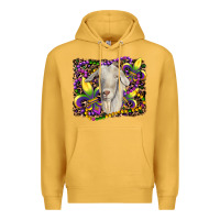 Mustard mardi gras goat fleur de lis Premium Hoodie - RanaPortraitStore