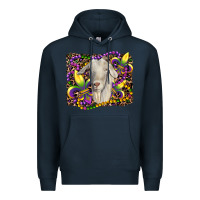 Navy mardi gras goat fleur de lis Premium Hoodie - RanaPortraitStore