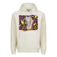 Oatmeal Heather mardi gras goat fleur de lis Premium Hoodie - RanaPortraitStore