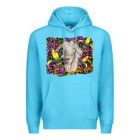 Ocean Blue mardi gras goat fleur de lis Premium Hoodie - RanaPortraitStore