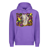 Purple mardi gras goat fleur de lis Premium Hoodie - RanaPortraitStore