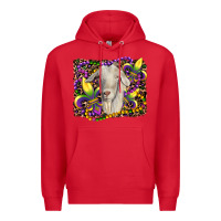 Red mardi gras goat fleur de lis Premium Hoodie - RanaPortraitStore