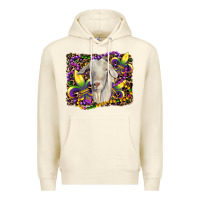 Sandshell mardi gras goat fleur de lis Premium Hoodie - RanaPortraitStore