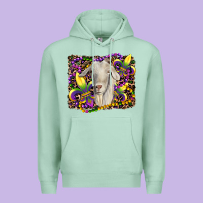 Mardi Gras Goat Fleur De Lis Premium Hoodie Designed By Ranaportraitstore