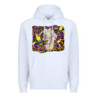 White mardi gras goat fleur de lis Premium Hoodie - RanaPortraitStore
