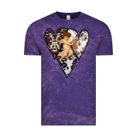 Cloud Purple Country Cupid Valentine Cowhide Heart Vintage Tee - Bettercallsaul