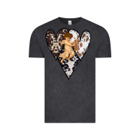 Vintage Black Country Cupid Valentine Cowhide Heart Vintage Tee - Bettercallsaul