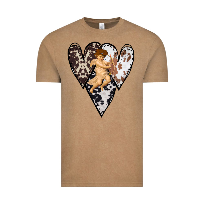 Country Cupid Valentine Cowhide Heart Vintage Tee by Bettercallsaul | Teevron