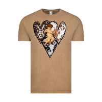 Vintage Coffee Country Cupid Valentine Cowhide Heart Vintage Tee - Bettercallsaul