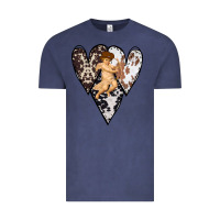 Vintage Denim Country Cupid Valentine Cowhide Heart Vintage Tee - Bettercallsaul