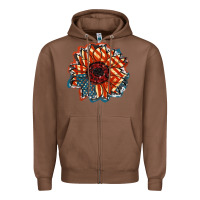 Chestnut American Flag sunflower 4th of july Zipper Hoodie - FaDigitalArtStudio