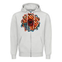 Dove Grey American Flag sunflower 4th of july Zipper Hoodie - FaDigitalArtStudio